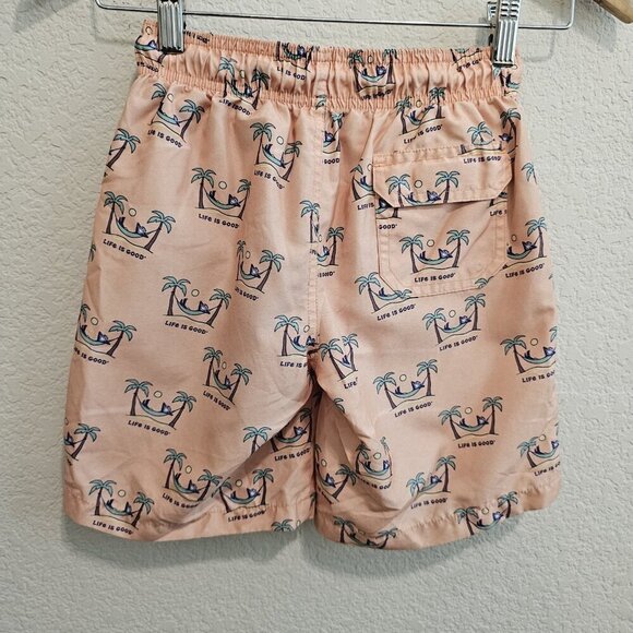 Life Is Good Hammock Jake Orange Novelty Print Mesh Lining Swim Trunks Boys 6 - Picture 6 of 12